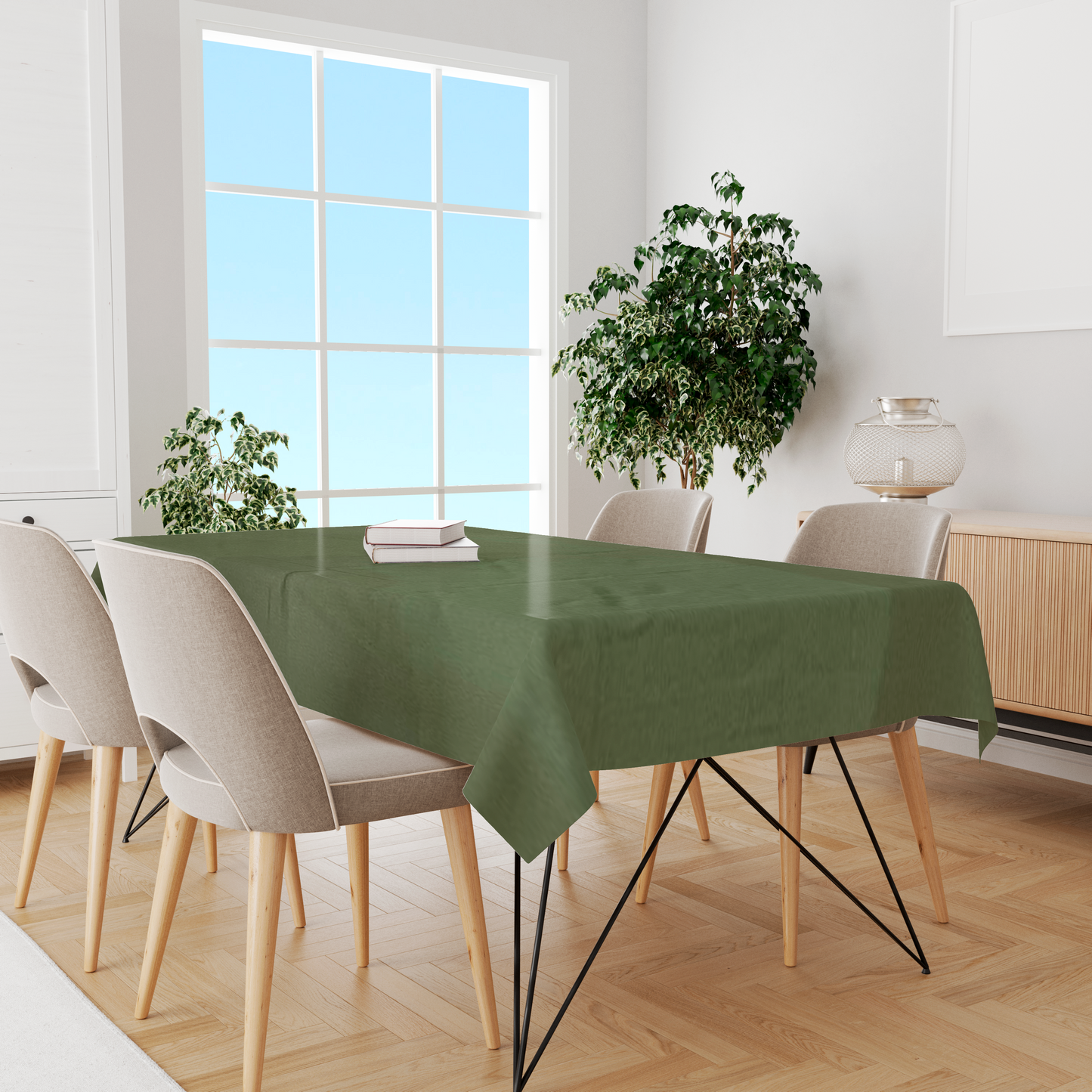 Toalha de Mesa Algodão Verde Lisa 1,5mx3,0m