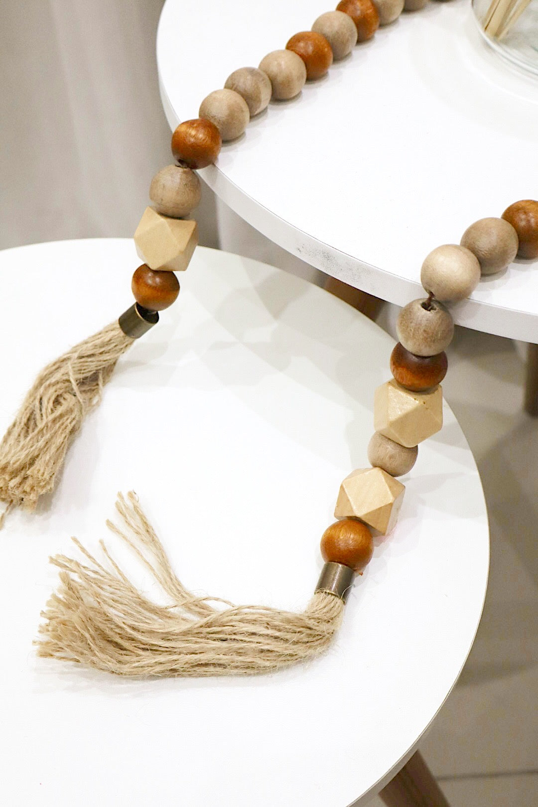 Colar / Terço de Mesa Médio Decorativo Aberto Argolas Terra