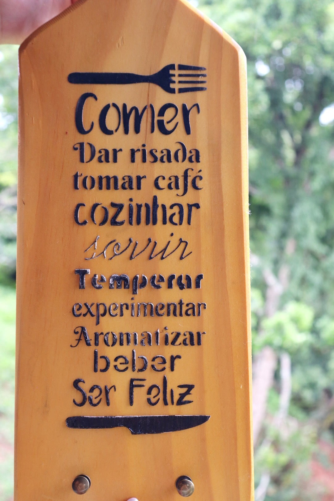 Tábua Decorativa de Madeira Dizeres Rústica