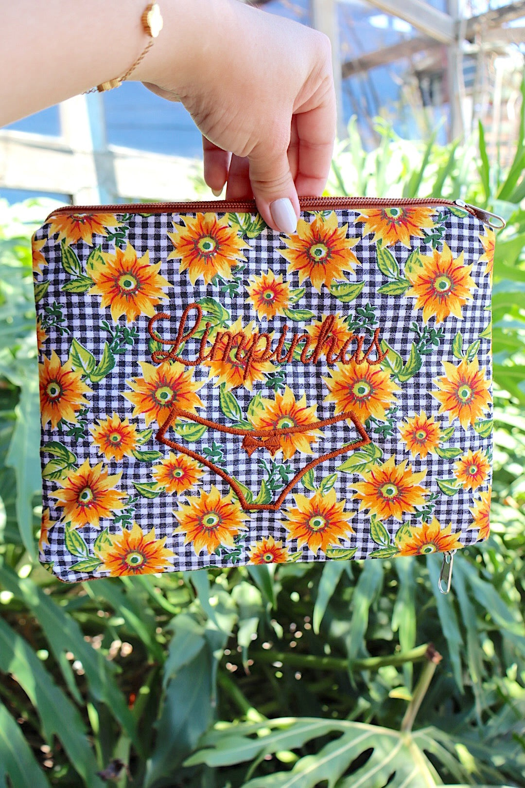 Necessaire Porta Calcinha Limpinha Sujinha P Girassol Xadrez