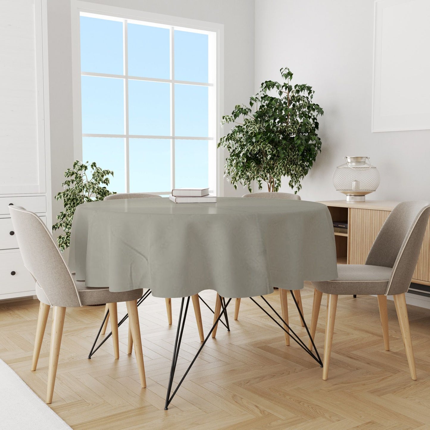 Toalha de Mesa Oxford Redonda 1,50m Bege