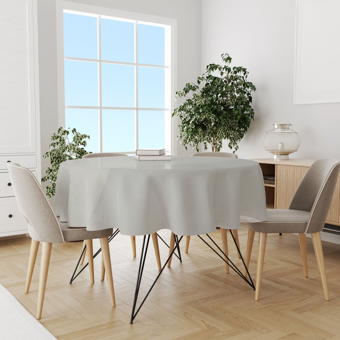 Toalha de Mesa Oxford Redonda 1,50m Branca