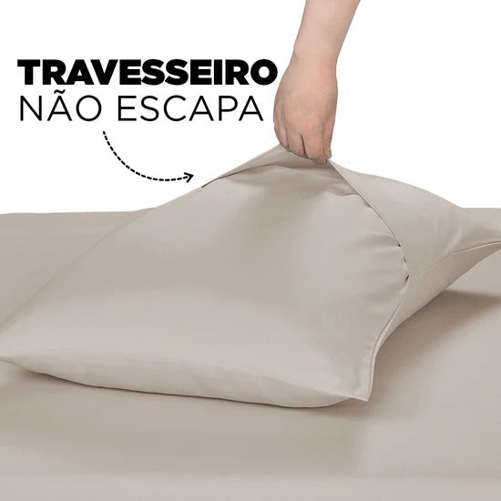 Jogo de Cama Jolitex Lençol King 3 Peças Bege