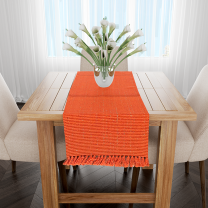 Caminho de Mesa Linha com Fio Lurex Laranja 2,0m
