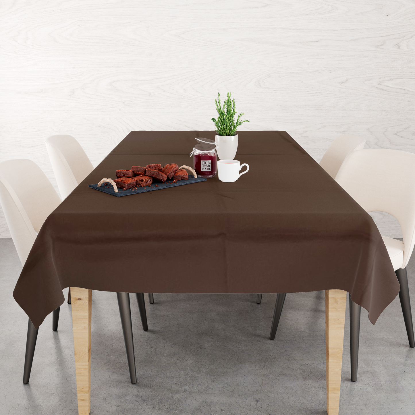 Toalha de Mesa Oxford Marrom Lisa 1,5mx1,5m