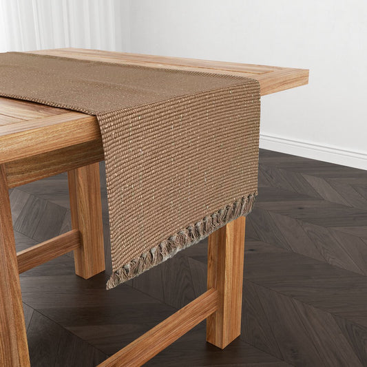 Caminho de Mesa Linha com Fio Lurex Café com Leite 1,5m