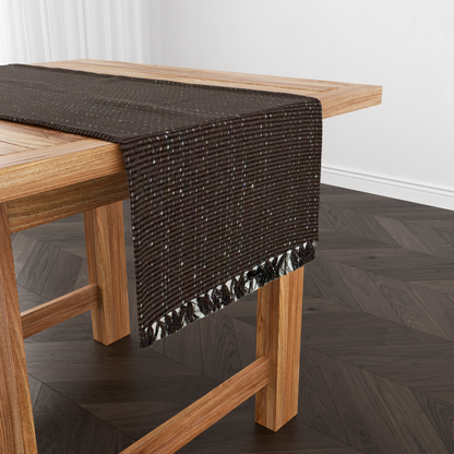 Caminho de Mesa Linha com Fio Lurex Marrom 1,5m