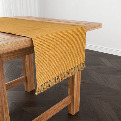 Caminho de Mesa Linha com Fio Lurex Mostarda 1,0m