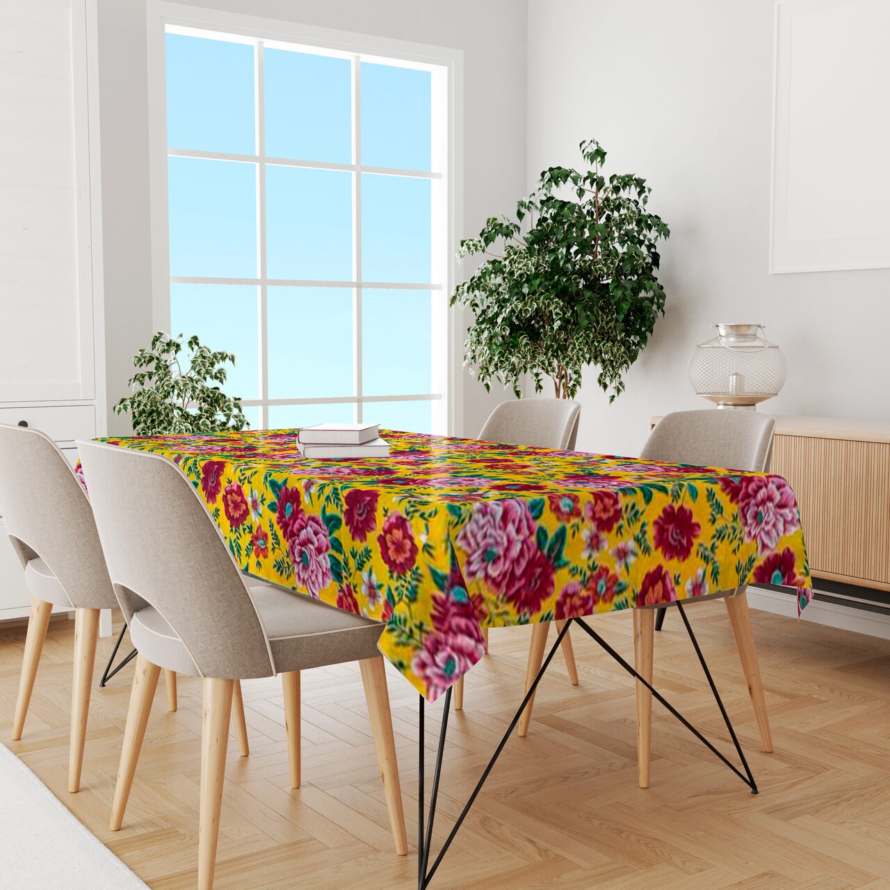 Toalha De Mesa Chita Dupla Face Patchwork 2,20x1,40m