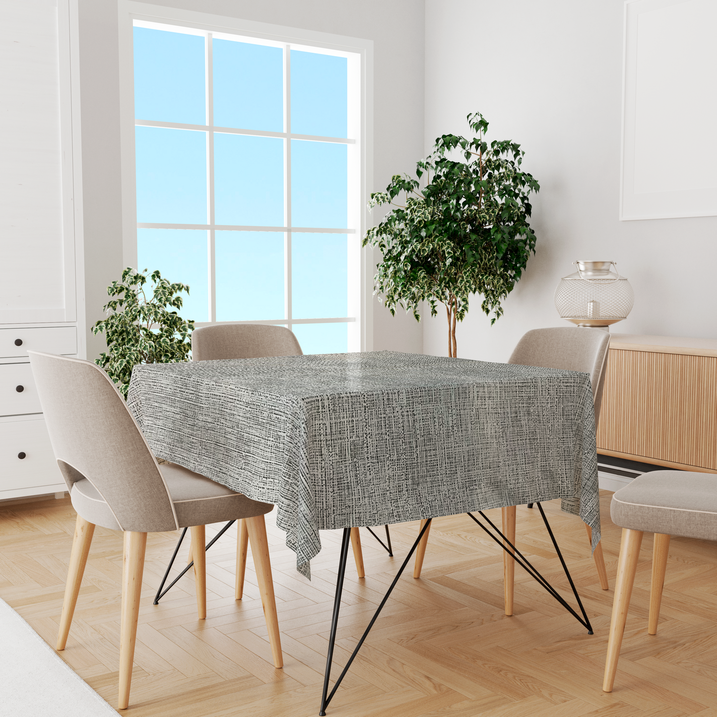 Toalha de Mesa Impermeável Mesclada Cru 1,45mx1,5m