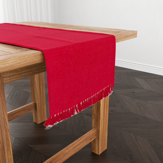 Caminho de Mesa Algodão Vermelho Liso 2,0m