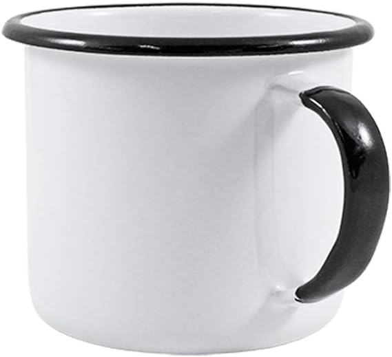 Caneca Esmaltada G Ágata MetalLouça Branca