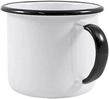 Caneca Esmaltada G Ágata MetalLouça Branca