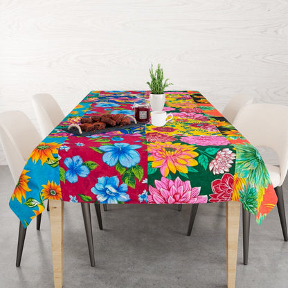 Toalha De Mesa Chita Dupla Face Patchwork 2,20x1,40m