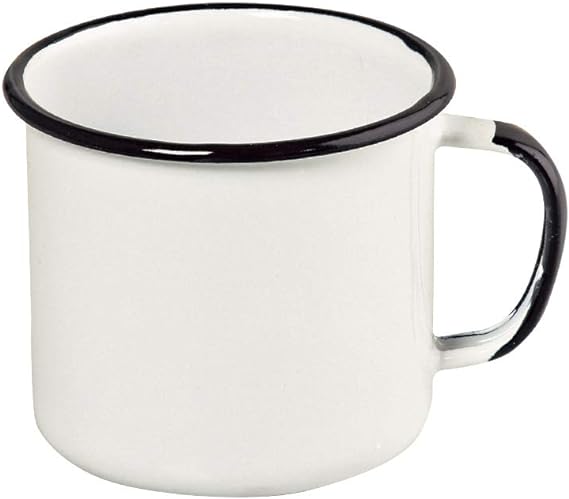 Caneca Esmaltada G Ágata MetalLouça Branca