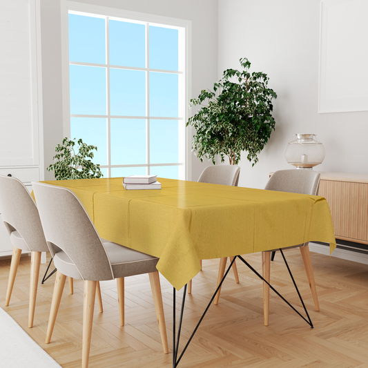 Toalha de Mesa Algodão Amarela Lisa 1,5mx3,0m