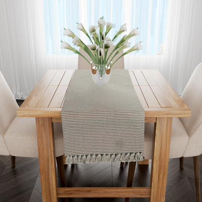 Caminho de Mesa Linha com Fio Lurex Cru 2,0m