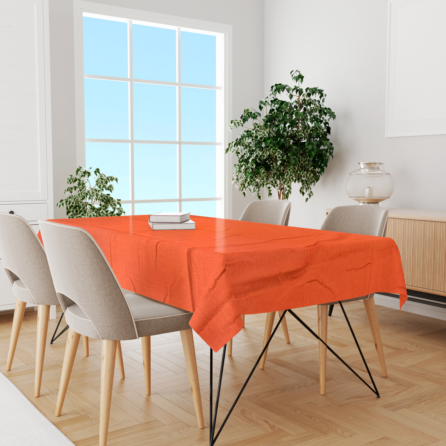 Toalha de Mesa Algodão Laranja Lisa 1,5mx3,0m