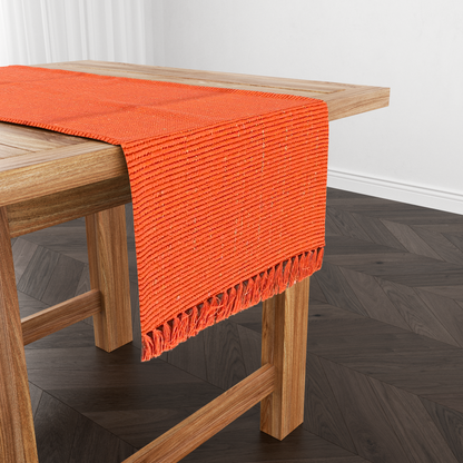 Caminho de Mesa Linha com Fio Lurex Laranja 2,0m