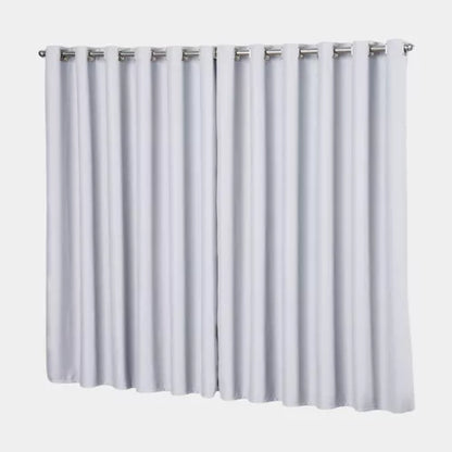 Cortina Blackout com Argolas Cromadas Branco 2,20x2,80m