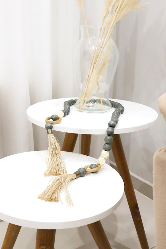 Colar / Terço de Mesa Médio Decorativo Aberto Argolas Verde
