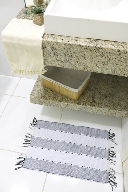 Kit 2 Peças de Lavabo Comum Cru, Branco e Preto