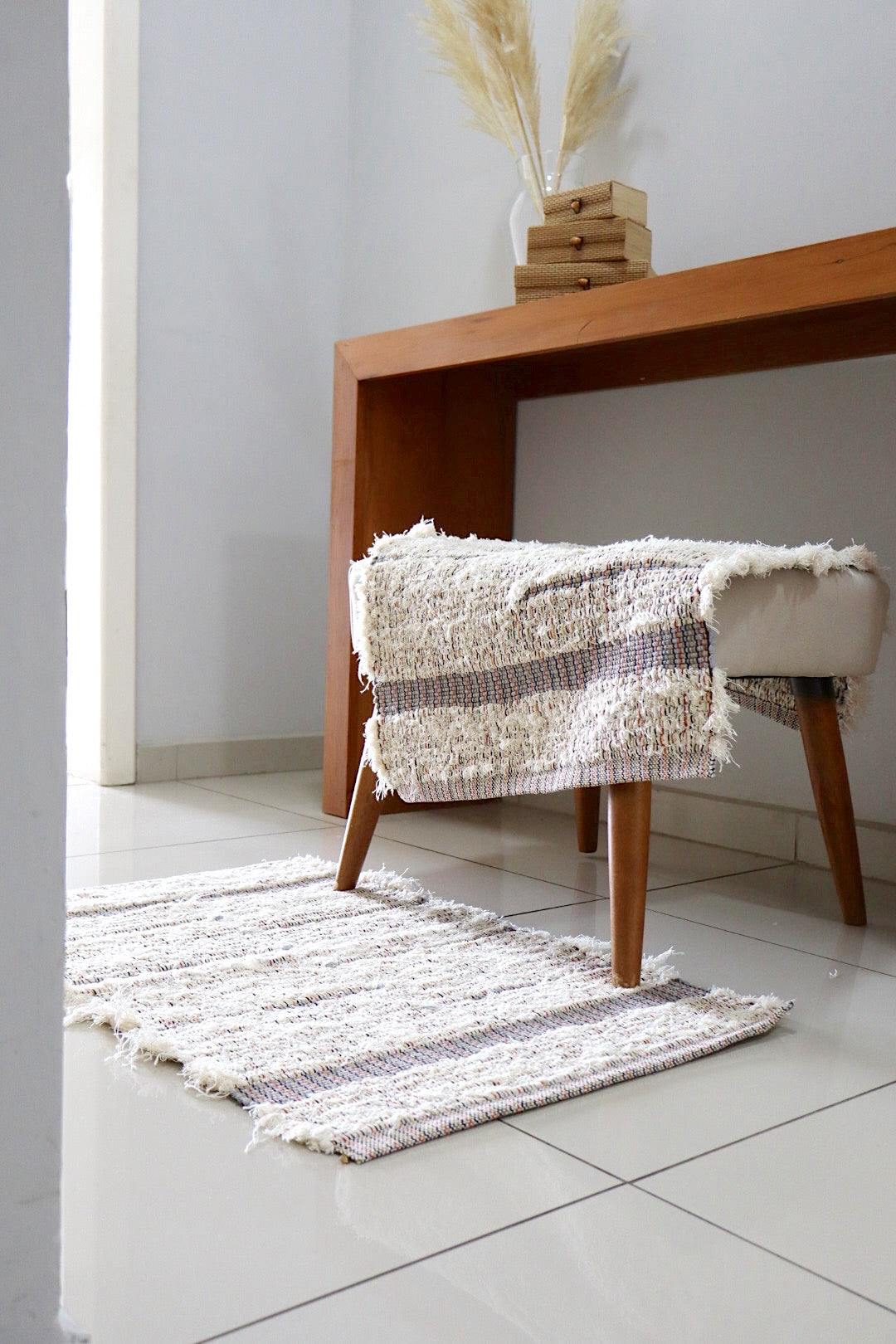 Tapete Algodão Felpudo Chic Bali Mesclado 50x80cm