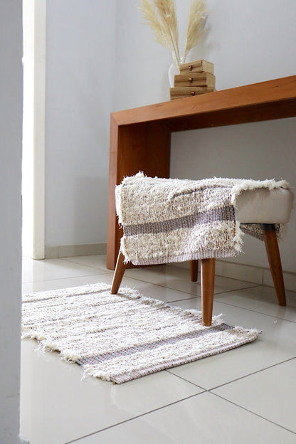 Tapete Algodão Felpudo Chic Bali Mesclado 50x80cm