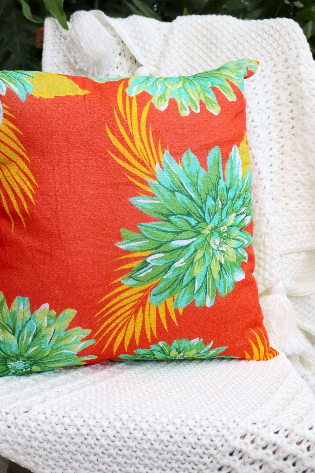Capa de Almofada Chita Laranja 45x45