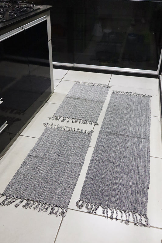 Jogo de Passadeira com 3 Peças em Algodão Comum Preto Mesclado
