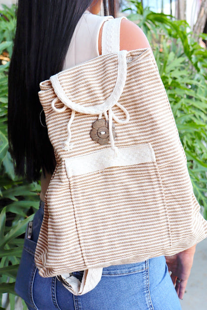 Mochila / Bolsa Listrada Bege
