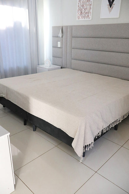 Colcha para Cama Queen 2,40x2,60m Artesanal Bege