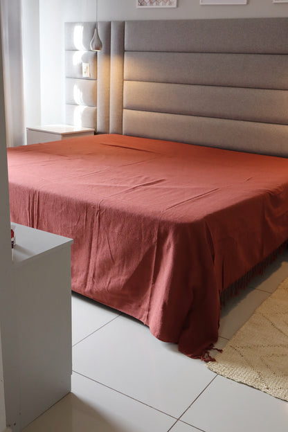 Colcha para Cama Queen 2,40x2,60m Artesanal Terracota