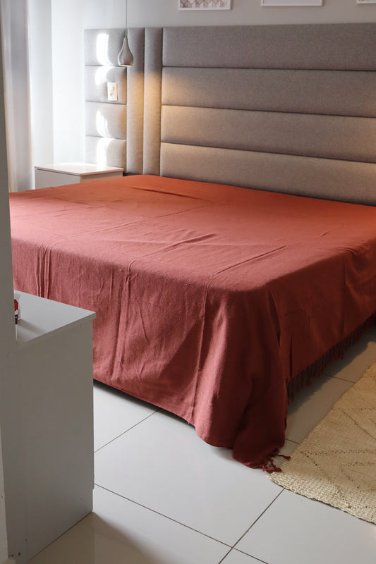 Colcha para Cama Queen 2,40x2,60m Artesanal Terracota