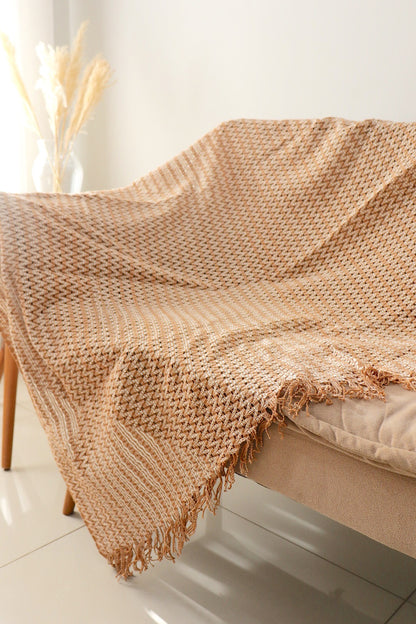 Manta para Sofá em Renda Caramelo 1,20x1,50m