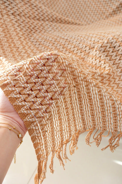 Manta para Sofá em Renda Caramelo 1,20x1,50m