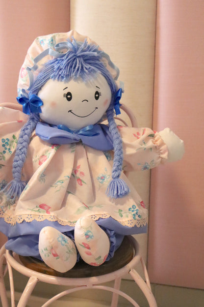 Boneca de Pano Rosa e Lilás G