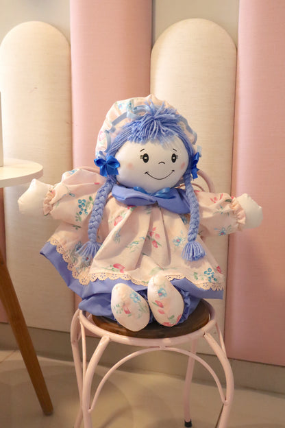 Boneca de Pano Rosa e Lilás G
