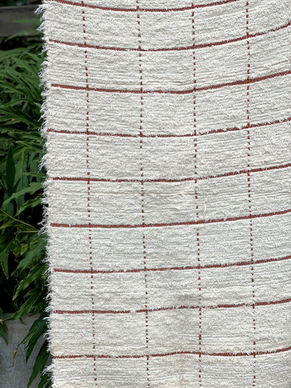 Tapete Médio Algodão Felpudo Grid Terracota 0,80x1,50m