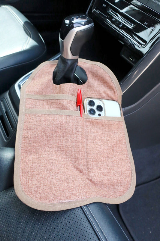 Lixeira para Carro de Tecido com Bolsos Mesclado Terra