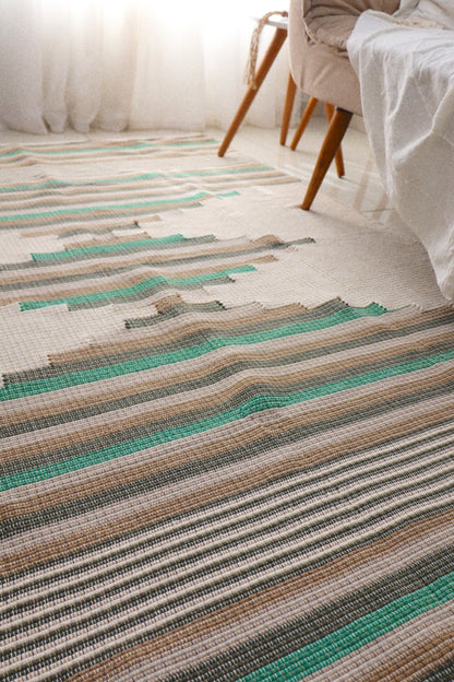 Tapete de Bico Linha Trabalhado Colorido Verde 1,50x2,00m