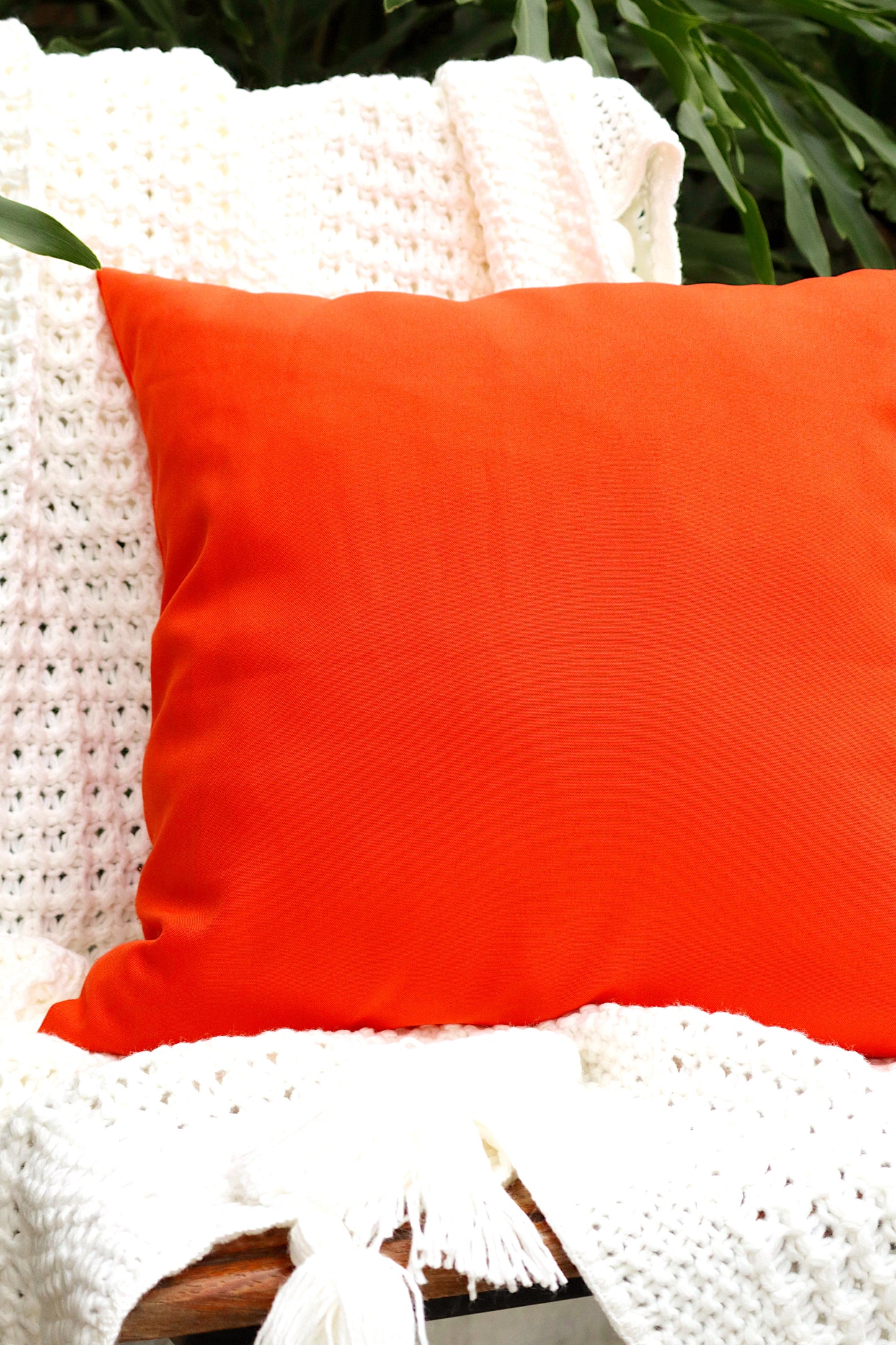 Capa de Almofada Oxford Lisa Laranja 65x65