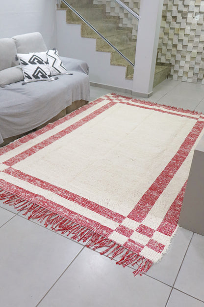 Tapete Algodão Felpudo Dupla Face Vermelho 2,00x2,50m