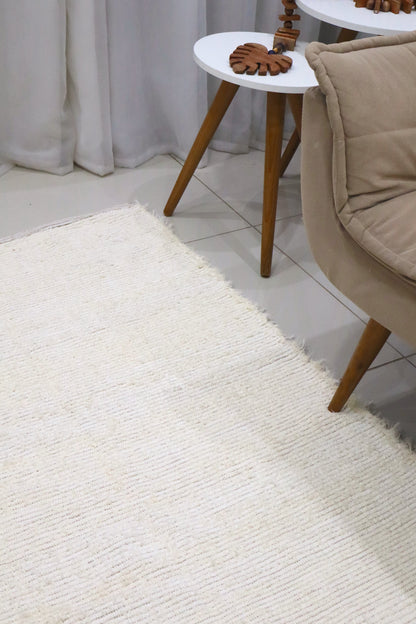 Tapete Algodão Felpudo Dupla Face Liso Cru e Bege 2,00x3,00m