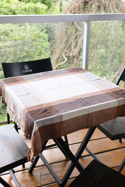 Toalha de Mesa Quadrada Cobre Lanche Xadrez Caramelo 0,85x0,85m