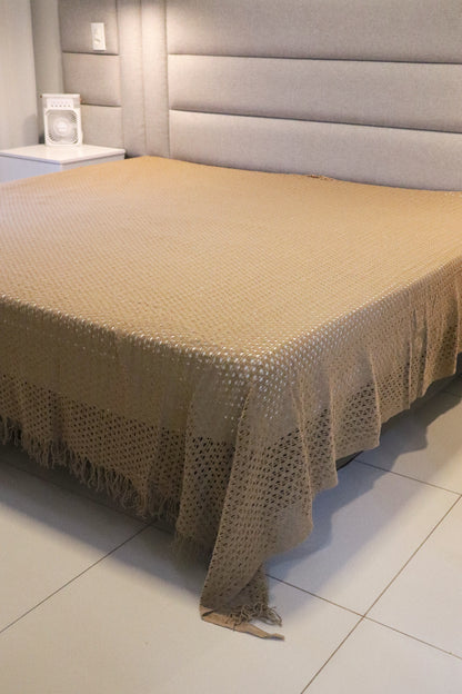 Colcha para Cama Queen em Renda Caramelo 2,30x2,90m