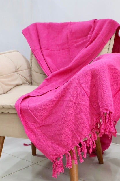 Manta para Sofá Básica Gigante Rosa Pink 1,40x2,20m
