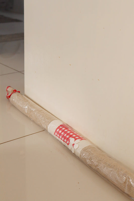 Peso Porta Cobra Juta Vermelho e Branco 80cm