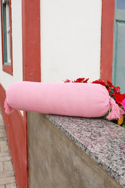 Almofada Rolinho Bala Rosa Claro
