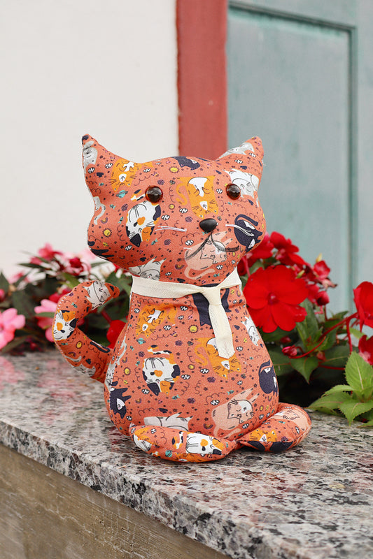 Peso de Porta Gatinho Sentado Estampado